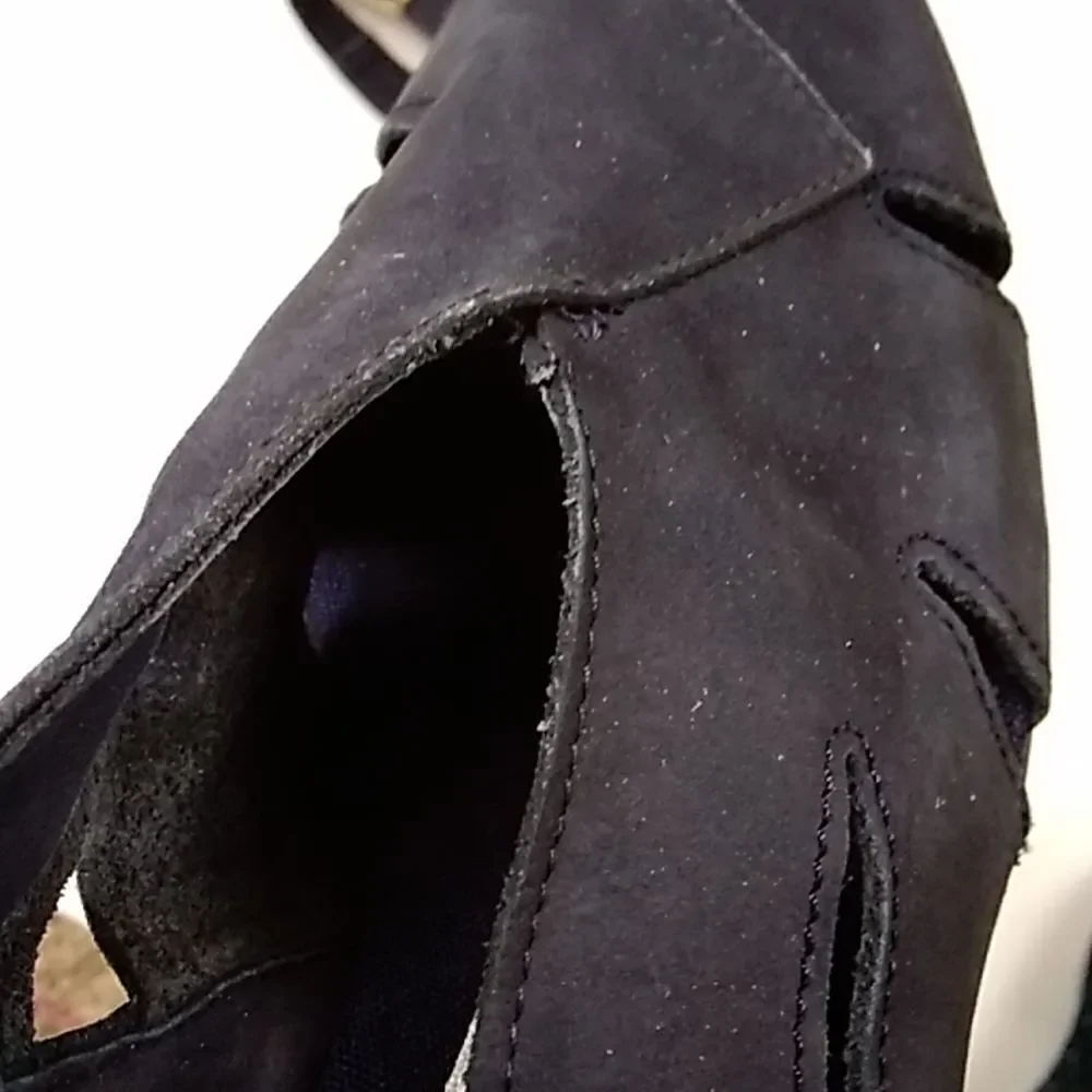 Vintage Andre Assous Made In Spain Handmade Suede Black Women Shoes Size 6